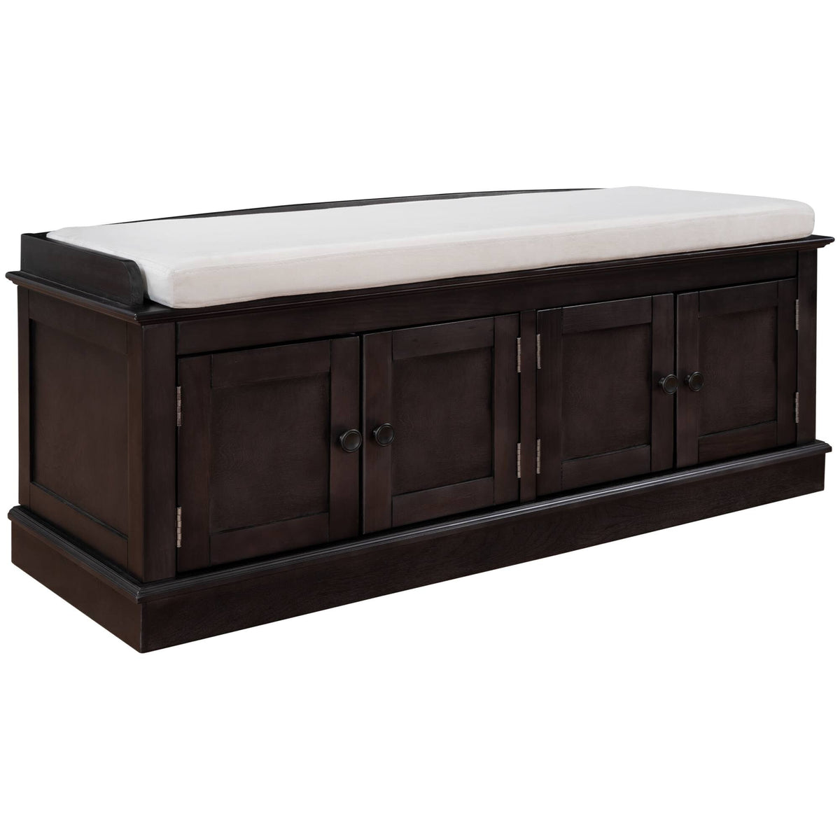 Yiekholo Casual Espresso Accent Bench with Storage Bench 42.7-in x 16-in x 17.4-in