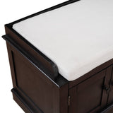 Yiekholo Casual Espresso Accent Bench with Storage Bench 42.7-in x 16-in x 17.4-in