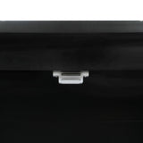 Bybafun Vintage Style Black Wood Storage Cabinet with Adjustable Shelves and Antique Brass Handle