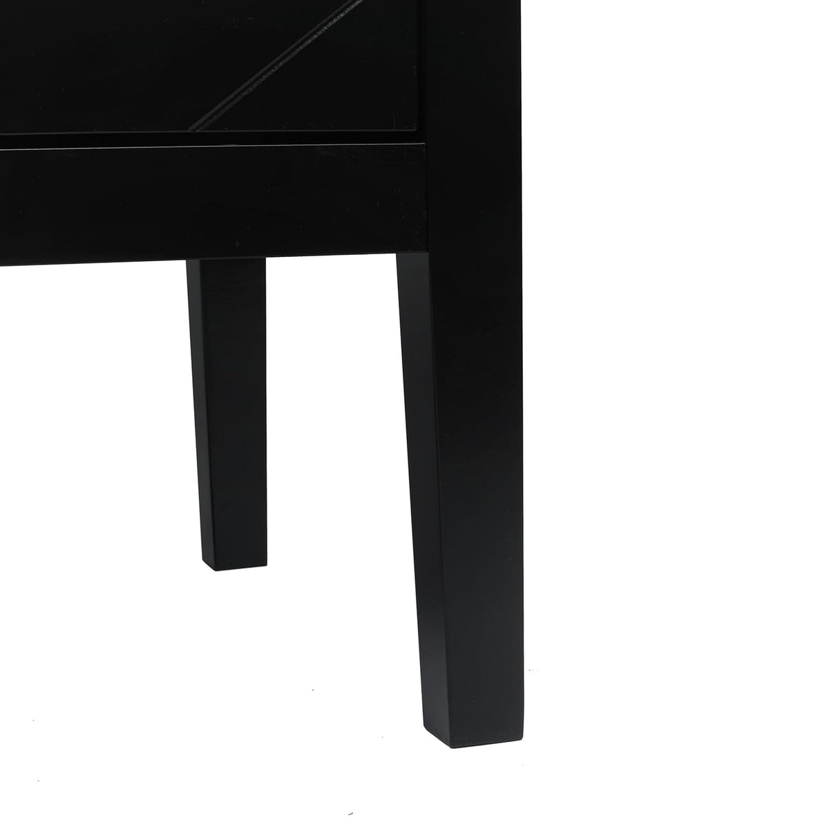 Bybafun Vintage Style Black Wood Storage Cabinet with Adjustable Shelves and Antique Brass Handle