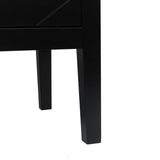 Bybafun Vintage Style Black Wood Storage Cabinet with Adjustable Shelves and Antique Brass Handle