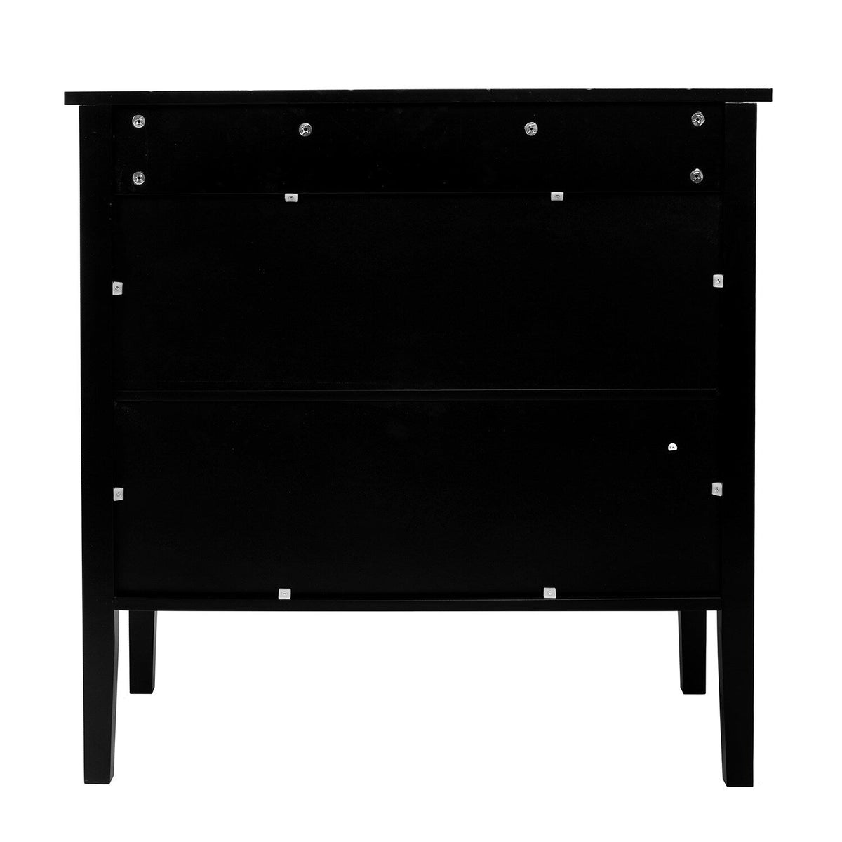 Bybafun Vintage Style Black Wood Storage Cabinet with Adjustable Shelves and Antique Brass Handle
