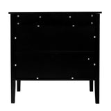 Bybafun Vintage Style Black Wood Storage Cabinet with Adjustable Shelves and Antique Brass Handle