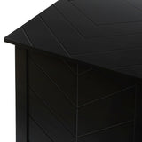 Bybafun Vintage Style Black Wood Storage Cabinet with Adjustable Shelves and Antique Brass Handle