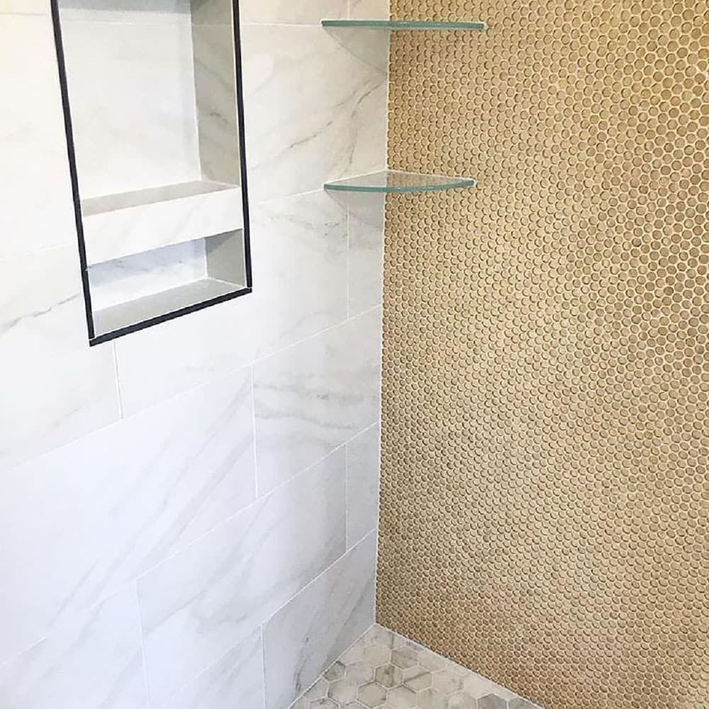 Apollo Tile Brisk White 9-in x 10-in Polished Natural Stone Marble Hexagon Wall Tile (6.41-sq. ft/ Carton)