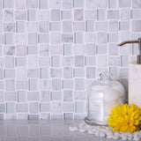 Apollo Tile Sparta Gray 12-in x 12-in Polished Glass; Stone Marble Basketweave Patterned Floor and Wall Tile (4.83-sq. ft/ Carton)
