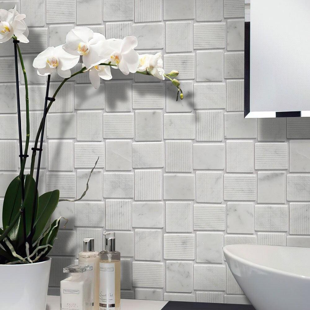 Apollo Tile Sparta Gray 11-in x 11-in Polished Natural Stone Marble Basketweave Patterned Floor and Wall Tile (4.13-sq. ft/ Carton)