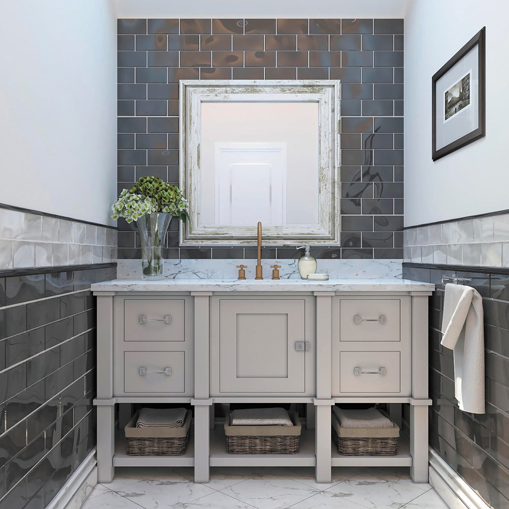 Apollo Tile Colorway Dark Gray 3-in x 6-in Glossy Glass Brick Subway Wall Tile (5-sq. ft/ Carton)