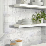 Apollo Tile Grandis White 3-in x 6-in Polished Natural Stone Marble Subway Floor and Wall Tile (5-sq. ft/ Carton)