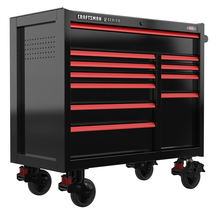 CRAFTSMAN V-Series 41-Inch Rolling Tool Cabinet with 11 Drawers - Black