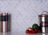 Apollo Tile White 11-in x 12-in Polished Natural Stone Marble Herringbone Patterned Floor and Wall Tile (5.28-sq. ft/ Carton)