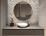 Apollo Tile Aloha Beige 12-in x 12-in Matte Recycled Glass Herringbone Floor and Wall Tile (9.63-sq. ft/ Carton)