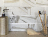 Apollo Tile (Sample) Floor and Wall Tile White and Beige 4-in x 4-in Matte Glass Floor and Wall Tile