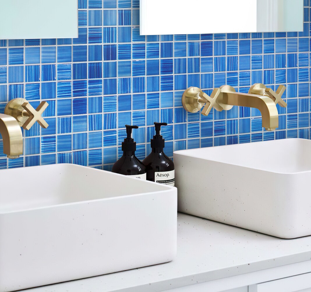 Apollo Tile Nirvana Blue 12-in x 12-in Polished Glass Uniform Squares Floor and Wall Tile (4.43-sq. ft/ Carton)