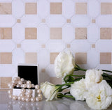 Apollo Tile Beige 12-in x 12-in Polished Natural Stone Marble Octagon Dot Patterned Floor and Wall Tile (5.16-sq. ft/ Carton)