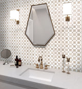 Apollo Tile Beige 12-in x 12-in Polished Natural Stone Marble Octagon Dot Patterned Floor and Wall Tile (5.16-sq. ft/ Carton)