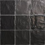 Apollo Tile Duchess Black 4-in x 4-in Glossy Ceramic Wall Tile (5.38-sq. ft/ Carton)