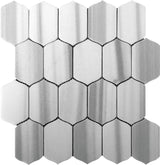 Apollo Tile (Sample) Zebra Cloud Gray 12-in x 13-in Polished Marble Honeycomb Patterned Floor and Wall Tile