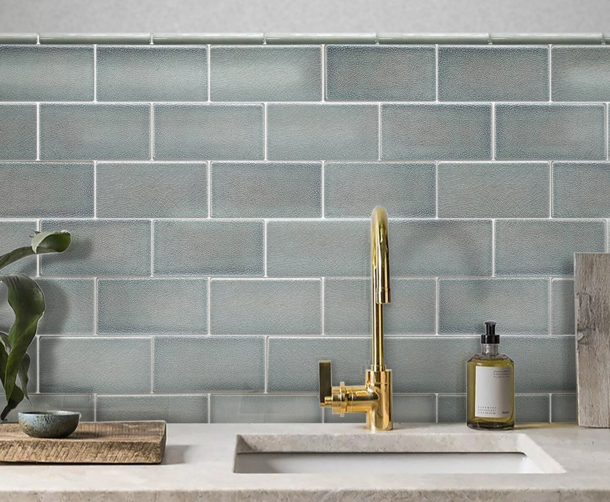 Apollo Tile Deluxe Snow White 3-in x 6-in Glossy Ceramic Marble Look Wall Tile (5-sq. ft/ Carton)