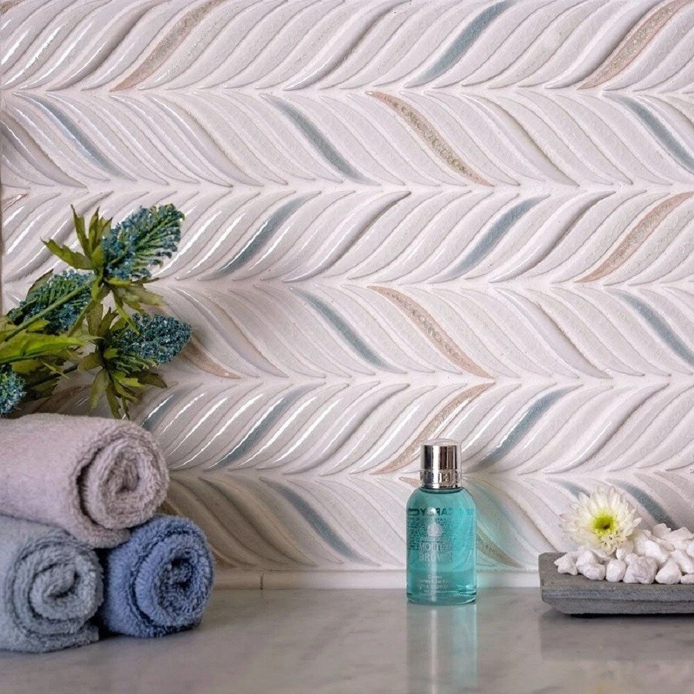 Apollo Tile Deluxe White 10-in x 12-in Glossy Ceramic Mixed Pattern Patterned Wall Tile (4.18-sq. ft/ Carton)
