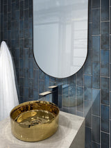 Apollo Tile Cosmos Stone Blue 12-in x 12-in Glossy Glass Brick Look Floor and Wall Tile (4.83-sq. ft/ Carton)