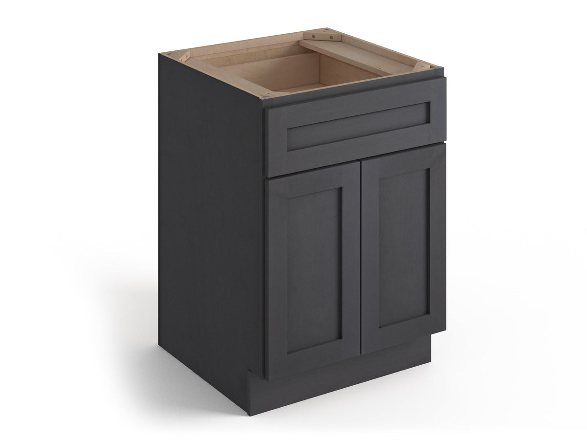 Valleywood Cabinetry 33-in W x 34.5-in H x 24-in D Ideal Gray Birch 1-Drawer Base Ready To Assemble Plywood Cabinet (Flat Panel Shaker Style)