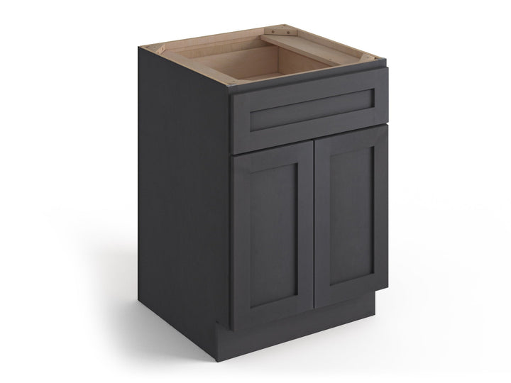 Valleywood Cabinetry 27-in W x 34.5-in H x 24-in D Ideal Gray Birch 1-Drawer Base Ready To Assemble Plywood Cabinet (Flat Panel Shaker Style)