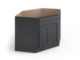 Valleywood Cabinetry 42-in W x 34.5-in H x 24-in D Ideal Gray Birch Diagonal 1-Drawer Corner Base Ready To Assemble Plywood Cabinet (Flat Panel Shaker Style)