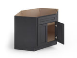Valleywood Cabinetry 42-in W x 34.5-in H x 24-in D Ideal Gray Birch Diagonal 1-Drawer Corner Base Ready To Assemble Plywood Cabinet (Flat Panel Shaker Style)