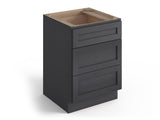 Valleywood Cabinetry 30-in W x 34.5-in H x 24-in D Ideal Gray Birch 3-Drawer Base Ready To Assemble Plywood Cabinet (Flat Panel Style)