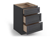 Valleywood Cabinetry 36-in W x 34.5-in H x 24-in D Ideal Gray Birch 3-Drawer Base Ready To Assemble Plywood Cabinet (Flat Panel Style)
