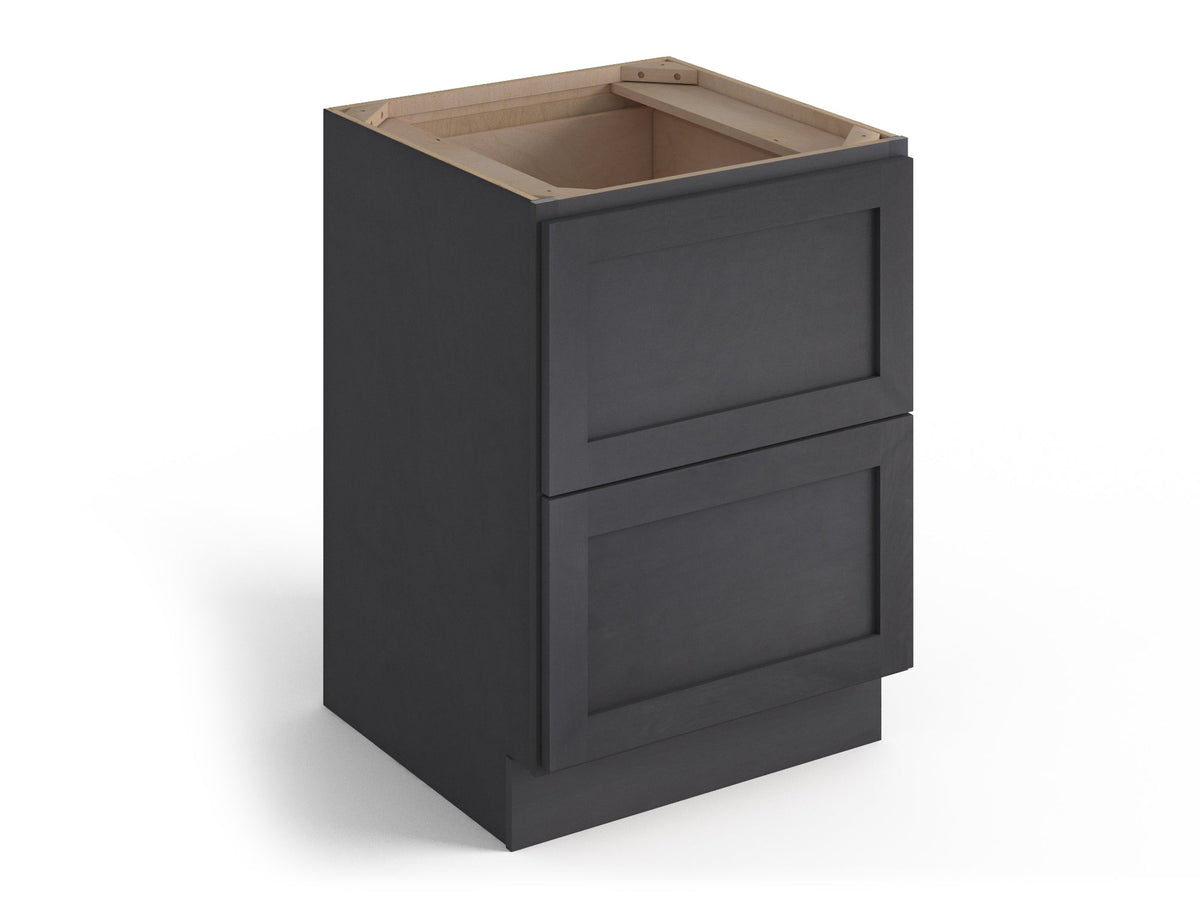 Valleywood Cabinetry 36-in W x 34.5-in H x 24-in D Ideal Gray Birch 2-Drawer Base Ready To Assemble Plywood Cabinet (Flat Panel Style)
