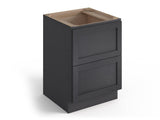 Valleywood Cabinetry 36-in W x 34.5-in H x 24-in D Ideal Gray Birch 2-Drawer Base Ready To Assemble Plywood Cabinet (Flat Panel Style)