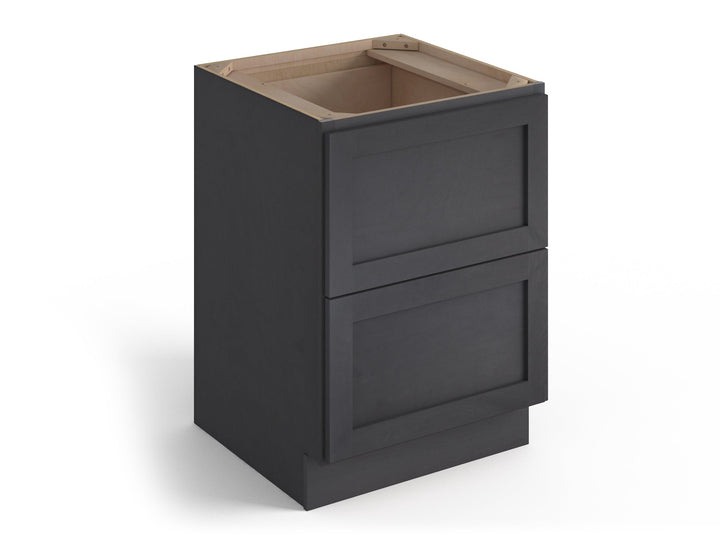 Valleywood Cabinetry 36-in W x 34.5-in H x 24-in D Ideal Gray Birch 2-Drawer Base Ready To Assemble Plywood Cabinet (Flat Panel Style)