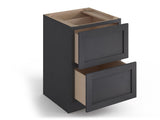 Valleywood Cabinetry 24-in W x 34.5-in H x 24-in D Ideal Gray Birch 2-Drawer Base Ready To Assemble Plywood Cabinet (Flat Panel Style)
