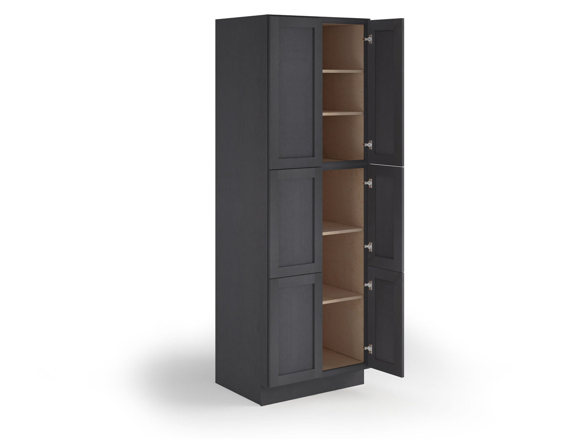 Valleywood Cabinetry 30-in W x 84-in H x 24-in D Ideal Gray Birch Pantry Ready To Assemble Plywood Cabinet (Flat Panel Shaker Door Style)