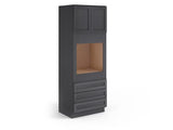 Valleywood Cabinetry 33-in W x 96-in H x 24-in D Ideal Gray Birch 3-Drawers Single or Double Oven Pantry Ready To Assemble Plywood Cabinet (Flat Panel Shaker Style)