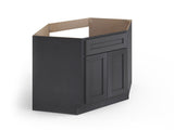 Valleywood Cabinetry 42-in W x 34.5-in H x 24-in D Ideal Gray Birch Diagonal Sink Base Ready To Assemble Plywood Cabinet (Flat Panel Shaker Style)