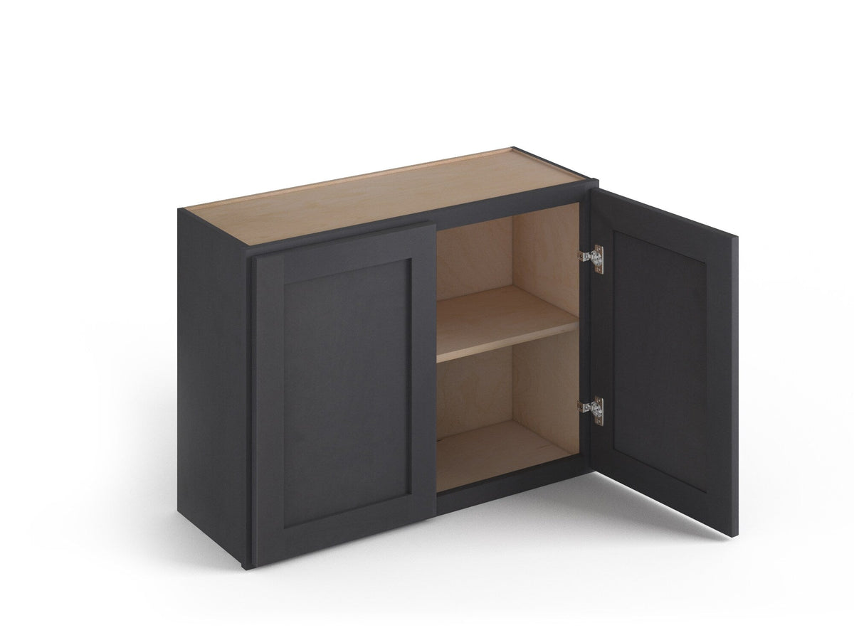 Valleywood Cabinetry 36-in W x 24-in H x 12-in D Ideal Gray Birch Wall Ready To Assemble Plywood Cabinet (Flat Panel Shaker Door Style)