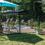 Freedom Easton 4-ft H x 6-ft W Black Aluminum Spaced Picket Flat-top Decorative Fence Panel