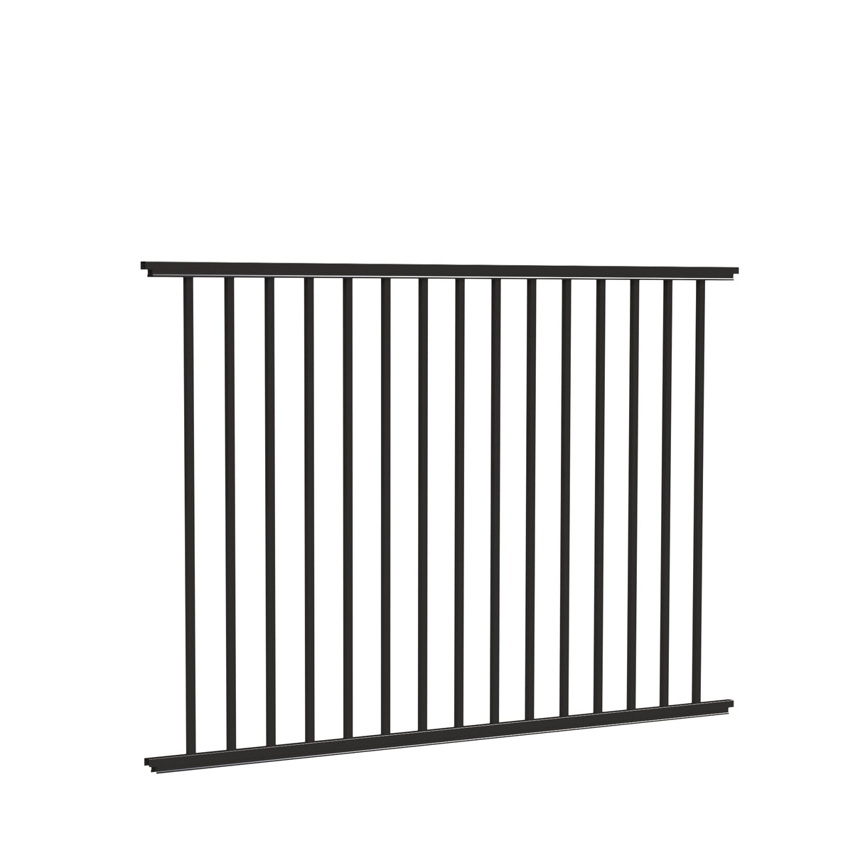 Freedom Easton 4-ft H x 6-ft W Black Aluminum Spaced Picket Flat-top Decorative Fence Panel