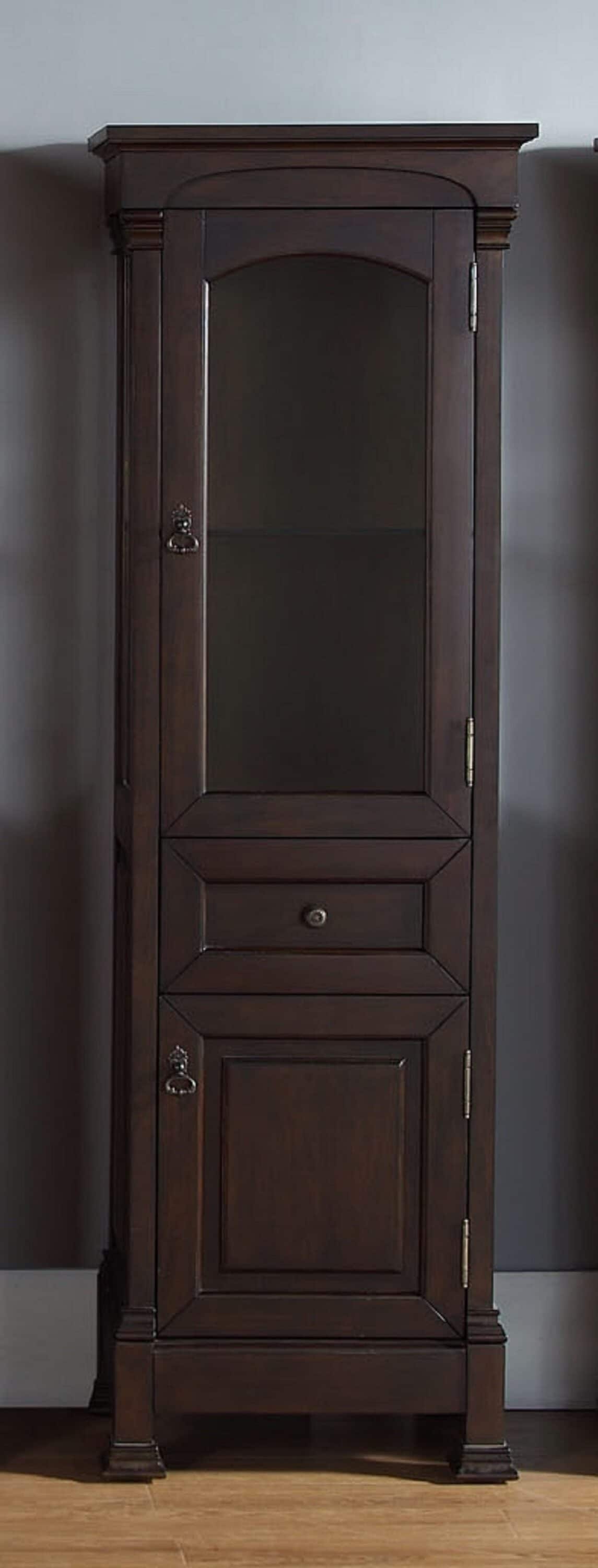 James Martin Vanities Brookfield 20.5-in x 65-in x 16.25-in Burnished Mahogany Wood Freestanding Soft Close Linen Cabinet