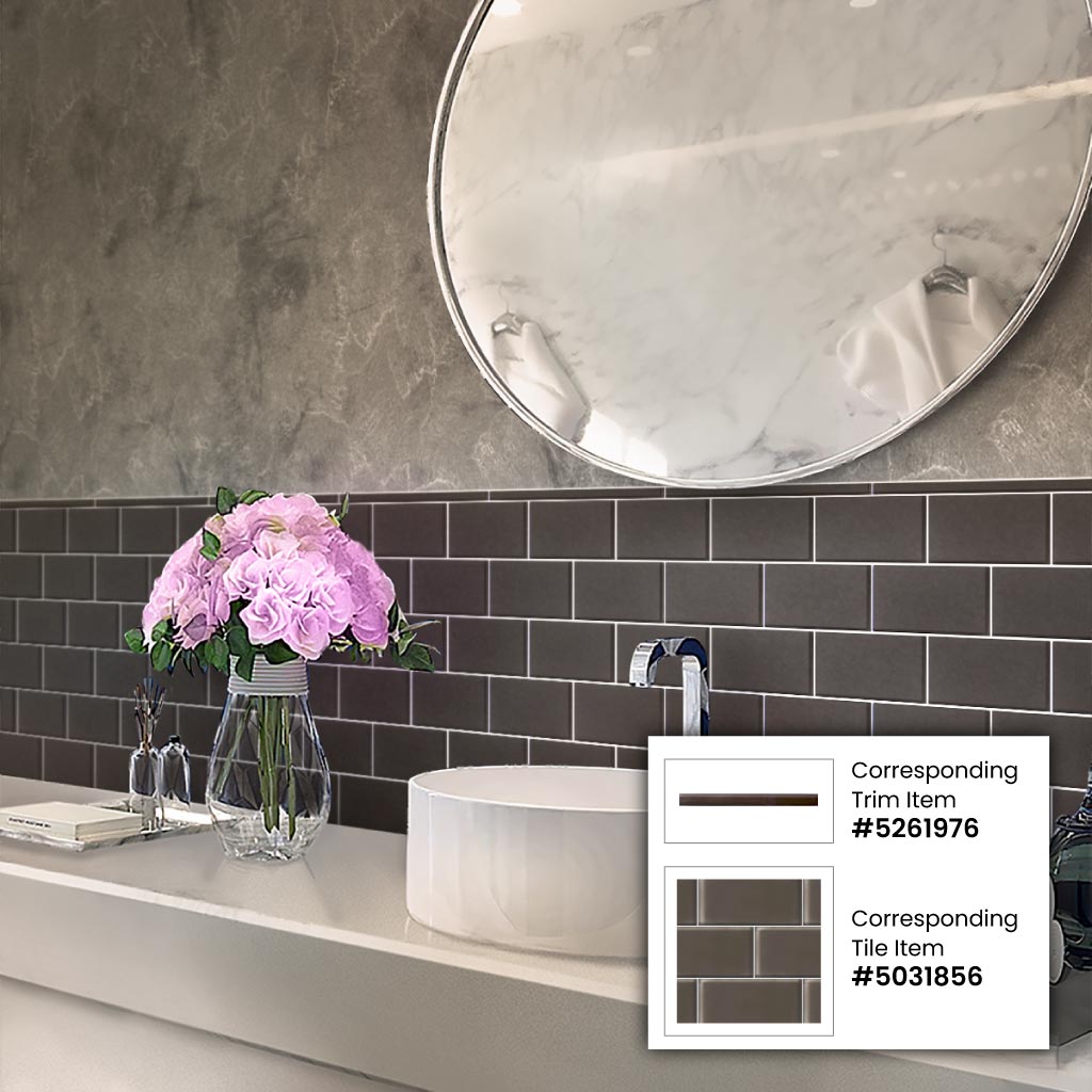 Apollo Tile Colorway Dark Gray 3-in x 6-in Matte Glass Brick Subway Wall Tile (5-sq. ft/ Carton)