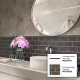 Apollo Tile Colorway Dark Gray 3-in x 6-in Matte Glass Brick Subway Wall Tile (5-sq. ft/ Carton)
