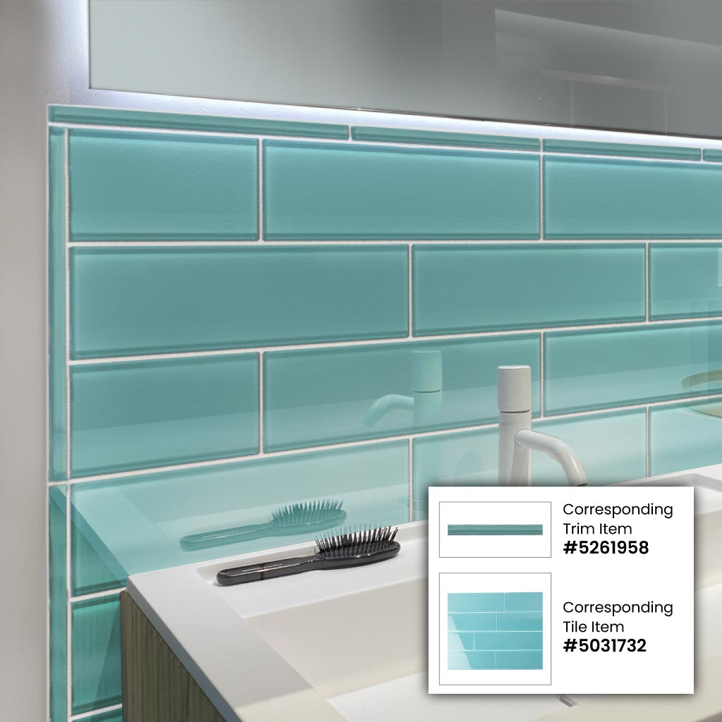 Apollo Tile 10-Pack Sapphire Blue 1/2-in x 12-in Glass Pencil Tile (0.5-sq. ft/ Carton)