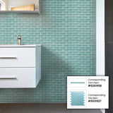 Apollo Tile Colorway Tiffany Blue 12-in x 12-in Glossy Glass Brick Subway Floor and Wall Tile (4.92-sq. ft/ Carton)