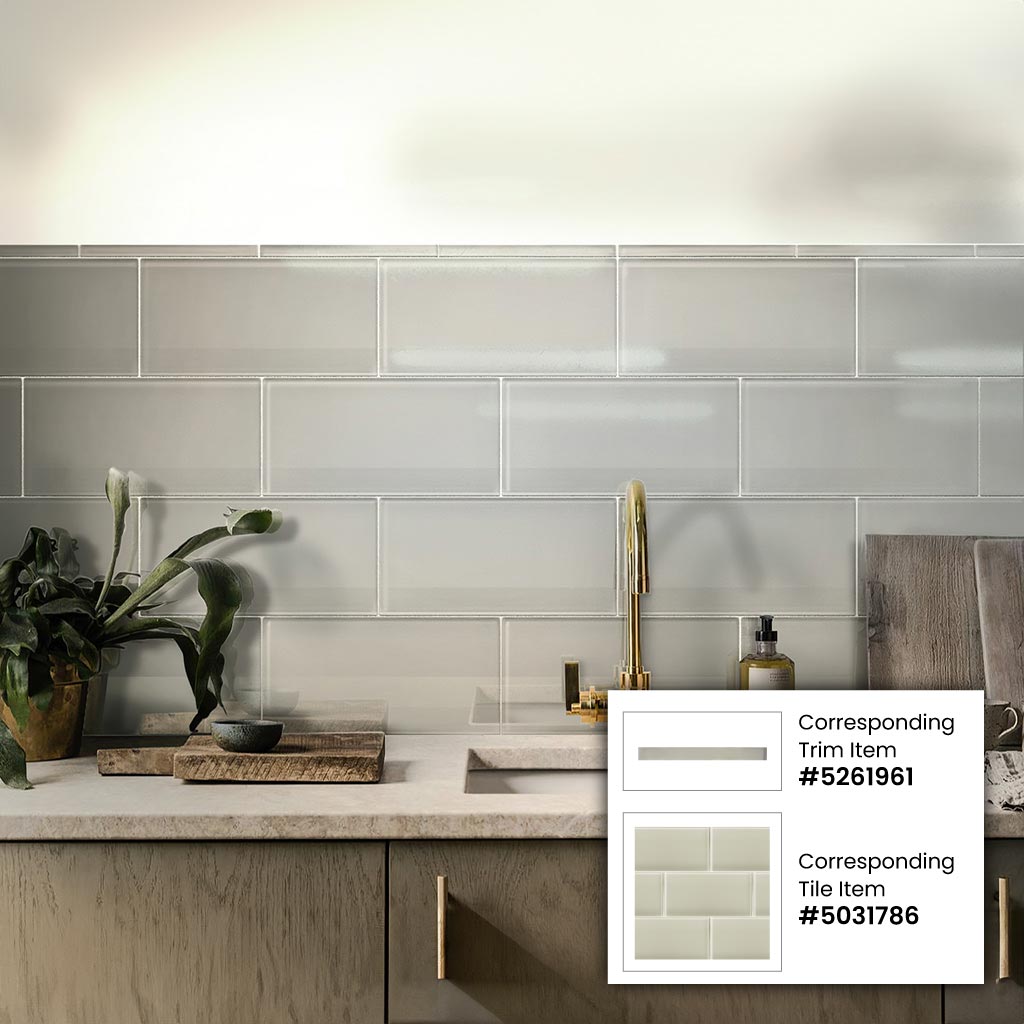 Apollo Tile Colorway Light Gray 8-in x 16-in Glossy Glass Brick Subway Wall Tile (13.33-sq. ft/ Carton)