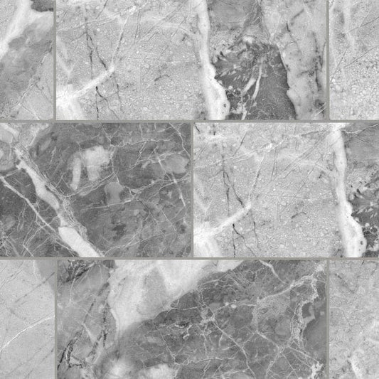 Origin 21 White/Grey 12-in x 24-in Polished Porcelain Marble Look Floor and Wall Tile (1.937-sq. ft/ Piece)