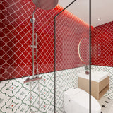 Giorbello Arabesque Mosaic Ruby Red 4-in x 4-in Glossy Glass Wall Tile (7.89-sq. ft/ Carton)