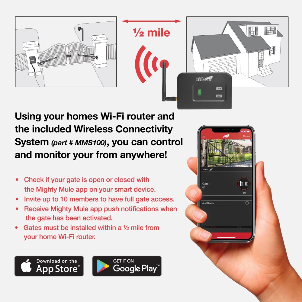 Mighty Mule MMS100 Wireless Connectivity Kit for Gate Opener